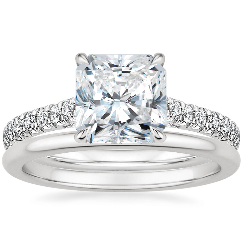 18K White Gold Chantal Diamond Ring with Petite Comfort Fit